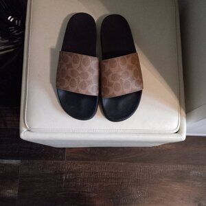 COACH Udele Sport Slide In Signature Canvas  TAN SIZE 9